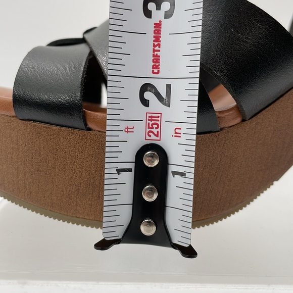 SM New‎ York Black Winter Chunky Platform Heels Sandals Shoes 70s 90s Y2K NIB - Picture 9 of 15